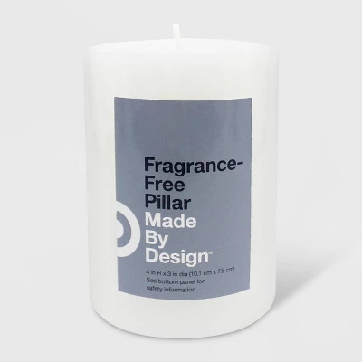 Unscented Pillar Candle White - Made By Design 1 Unscented Pillar Candle White - Made By Design
