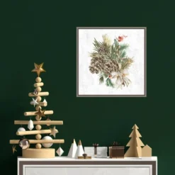 16" X 16" Holiday Spirit Pinecone Wreath By PI Studio Framed Canvas Wall Art - Amanti Art -Safavieh Outlet Store GUEST 8db12b85 e77f 4b2d 8a50 09855026a05d