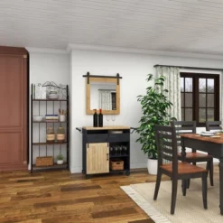 Wood Wall Mirror With Metal Hanging Rod Brown - Olivia & May -Safavieh Outlet Store GUEST 8e355f5f b58a 4a21 826d bd5f547ce7d6