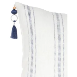 White With Blue Stripes Down Alternative So Soft Linen Pillow - Anaya -Safavieh Outlet Store GUEST 8e70fa77 db8b 48fc ac12 ad05b06395fe