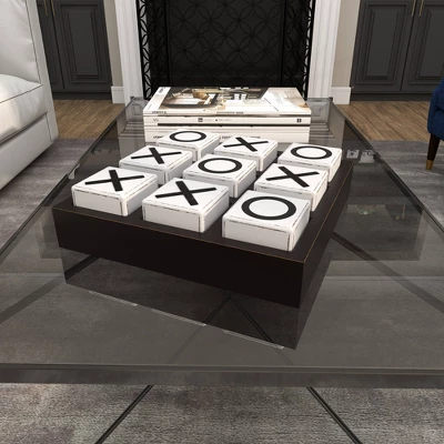 14" Contemporary Wooden Tic Tac Toe Sculpture Black - Olivia & May 19 14" Contemporary Wooden Tic Tac Toe Sculpture Black - Olivia & May - Image 19