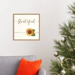 16" X 16" Grateful Fall Sunflower By Veronique Charron Framed Canvas Wall Art - Amanti Art -Safavieh Outlet Store GUEST 8e91ae5f fb72 4363 9cf3 6a581128ec66