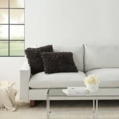 14"x20" Oversize Shag Chindi Short Cut Lumbar Throw Pillow Charcoal - Mina Victory -Safavieh Outlet Store GUEST 8ed3fcaf 8c9e 4537 82b6 7a678ac9dc1b