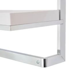 9" X 15" Wall Mount Shelf Unit With Towel Rack And Tray Chrome/White - Danya B. -Safavieh Outlet Store GUEST 8f408740 ac48 443d be2b 53aa321d6bc4
