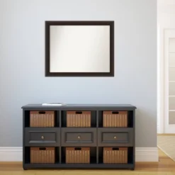 32" X 26" Non-Beveled Romano Espresso Narrow Wood Wall Mirror - Amanti Art -Safavieh Outlet Store GUEST 90195390 6158 4768 b002 584b5268e4ec