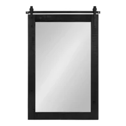 26" X 39" Cates Rustic Wall Mirror Black - Kate & Laurel All Things Decor