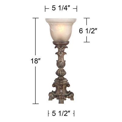 Regency Hill French LED Uplight Desk Table Lamp 18" High Beige Wash Candlestick Alabaster Glass Shade For Bedroom Bedside Office 6 Regency Hill French LED Uplight Desk Table Lamp 18" High Beige Wash Candlestick Alabaster Glass Shade For Bedroom Bedside Office - Image 6