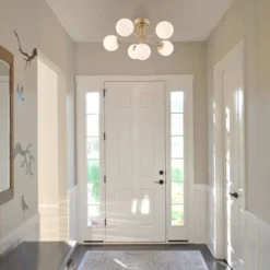 24" LED 6-Light Olivier Parisian Globe Industrial Iron Bistro Pendant Gold - JONATHAN Y -Safavieh Outlet Store GUEST 913c70ac c0bf 4838 bb97 53a3f6fcd561