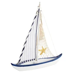 Juvale Wooden Sailing Boat Home Decor, Beach Nautical Design Sailboat With Ship's Wheel, 13 X 15 X 3 In -Safavieh Outlet Store GUEST 91a6477a 7953 4e4a aebb 65ddb8d2dc41