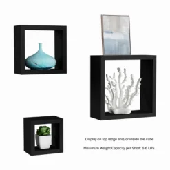 Floating Shelves- Cube Wall Shelf Set With Hidden Brackets, 3 Sizes To Display Decor, Books, Photos, More- Hardware Included By Hastings Home (Black) 9 Floating Shelves- Cube Wall Shelf Set With Hidden Brackets, 3 Sizes To Display Decor, Books, Photos, More- Hardware Included By Hastings Home (Black) -Safavieh Outlet Store GUEST 925bc2be 3192 4a73 aa86 84d4f6820c7d