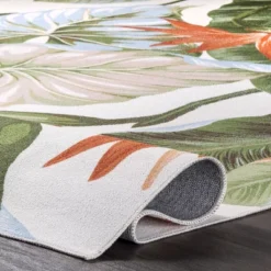 NuLOOM Nevaya Machine Washable Floral Leaves Area Rug -Safavieh Outlet Store GUEST 932f09d2 10bf 46e9 ae63 e03cd54493dd