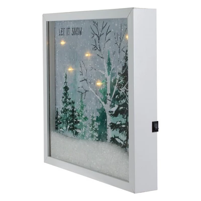 Northlight LED Lighted Let It Snow Winter Forest Christmas Canvas Wall Art 10" X 10" 2 Northlight LED Lighted Let It Snow Winter Forest Christmas Canvas Wall Art 10" X 10" - Image 2