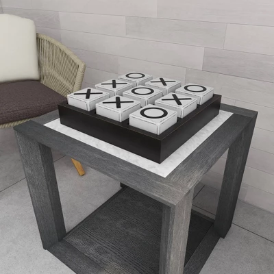 14" Contemporary Wooden Tic Tac Toe Sculpture Black - Olivia & May 10 14" Contemporary Wooden Tic Tac Toe Sculpture Black - Olivia & May - Image 10