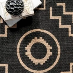 5'x8' Gretel Geometric Motif Jute Tassel Area Rug Black - NuLOOM -Safavieh Outlet Store GUEST 99c3ff00 d468 4982 9e46 4b68432705d4