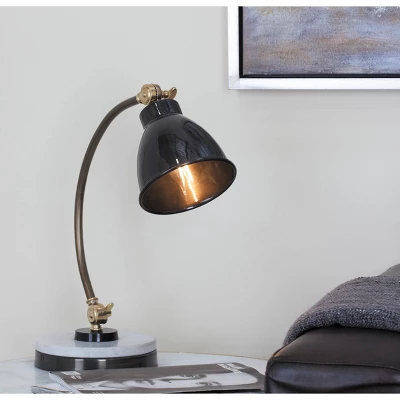 16" Metal Desk Lamp With Spotlight Shade Black - Olivia & May 1 16" Metal Desk Lamp With Spotlight Shade Black - Olivia & May