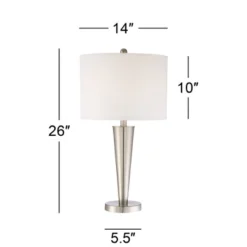 360 Lighting Geoff Modern Table Lamps 26" High Set Of 2 Brushed Nickel With USB Charging Port Table Top Dimmers White Drum Shade For Living Room Desk -Safavieh Outlet Store GUEST 9cb7cad8 dad5 4ba8 983f 17475b0cabb7
