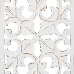Wood Floral Handmade Intricately Carved Wall Decor Set Of 3 White - Olivia & May -Safavieh Outlet Store GUEST 9cf2aade efd7 4862 98f6 902af7444e59