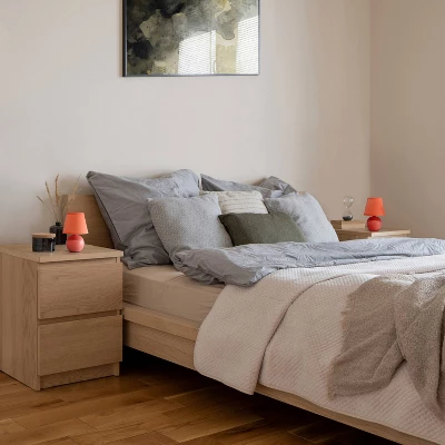 8.66" 2pk Petite Ceramic Orb Base Bedside Table Lamps With Matching Tapered Drum Shade Orange - Creekwood Home 3 8.66" 2pk Petite Ceramic Orb Base Bedside Table Lamps With Matching Tapered Drum Shade Orange - Creekwood Home - Image 3