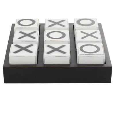 14" Contemporary Wooden Tic Tac Toe Sculpture Black - Olivia & May 9 14" Contemporary Wooden Tic Tac Toe Sculpture Black - Olivia & May - Image 9