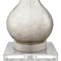 360 Lighting Ledger Modern Accent Table Lamps Set Of 2 With Square Risers 22 3/4" High Mercury Glass USB Port Dimmers Off-White Shade For Office Desk -Safavieh Outlet Store GUEST a10dd7ab deb1 45b9 a69c 8ec04500fd3e