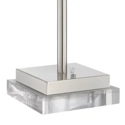 360 Lighting Andre Modern Table Lamps Set Of 2 With Square Risers 28 1/4" Tall Silver Metal USB And AC Power Outlet In Base White Drum Shade For Desk -Safavieh Outlet Store GUEST a153ef32 24ab 4fa1 8395 16c956d4203d