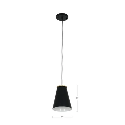 10.38" Metal Pendant Ceiling Light Black - Cresswell Lighting 5 10.38" Metal Pendant Ceiling Light Black - Cresswell Lighting - Image 5