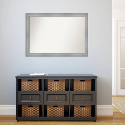 40" X 28" Non-Beveled Flair Polished Nickel Wall Mirror - Amanti Art 5 40" X 28" Non-Beveled Flair Polished Nickel Wall Mirror - Amanti Art - Image 5