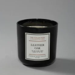 12oz Glass Jar 2-Wick Candle Leather Oak - The Collection By Chesapeake Bay Candle