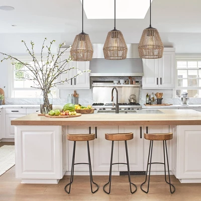 30" LED 3-Light Seagrass/Metal Ibiza Island Coastal Pendant Oil Rubbed Bronze/Natural - JONATHAN Y 4 30" LED 3-Light Seagrass/Metal Ibiza Island Coastal Pendant Oil Rubbed Bronze/Natural - JONATHAN Y - Image 4