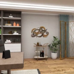 Metal Abstract Wall Decor With Round Mirror Accents Beige - Olivia & May 13 Metal Abstract Wall Decor With Round Mirror Accents Beige - Olivia & May -Safavieh Outlet Store GUEST a486951f 8306 4f28 b65d 8a00ff5c49bc