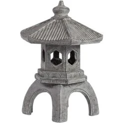 John Timberland Pagoda Statue Sculpture Garden Decor Indoor Outdoor Front Porch Patio Yard Outside Home Balcony Old Faux Stone Finish 16 1/2" Tall -Safavieh Outlet Store GUEST a56695ec 3ab0 402e 9f27 02b797e5722b