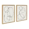 18" X 24" (Set Of 2) Sylvie Modern Circles And Going In Circles By Teju Reval Framed Wall Canvas Gold - Kate & Laurel All Things Decor