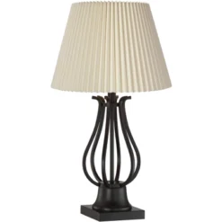 Regency Hill Hadley Industrial Table Lamps Set Of 2 26" High Bronze With AC Power Outlet Ivory Pleat Shade For Bedroom Living Room Bedside Office Desk -Safavieh Outlet Store GUEST a6ed12f0 5b50 4ee2 a416 89f9f2679873