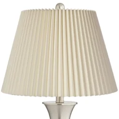360 Lighting Seymore Modern Touch Table Lamps 26" High Set Of 2 Silver With USB Charging Port LED Ivory Pleat Shade For Bedroom Living Room House Desk -Safavieh Outlet Store GUEST a86f2102 5536 440a a12f c714c2c987e7