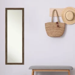 17" X 51" Regis Narrow Framed Full Length On The Door Mirror Light Brown - Amanti Art -Safavieh Outlet Store GUEST a87f5d56 1130 45f5 a394 454eb37fa89c