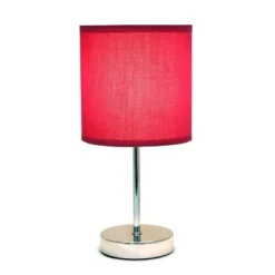 11.81" Traditional Petite Metal Stick Bedside Table Desk Lamp In Chrome With Fabric Shade Wine Red - Creekwood Home 10 11.81" Traditional Petite Metal Stick Bedside Table Desk Lamp In Chrome With Fabric Shade Wine Red - Creekwood Home -Safavieh Outlet Store GUEST a8b5ed48 0bca 498a a077 8c301f8600cc