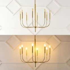 27.25" 8-Light Amoros Modern Mid-Century Iron LED Chandelier Gold Painting - JONATHAN Y 17 27.25" 8-Light Amoros Modern Mid-Century Iron LED Chandelier Gold Painting - JONATHAN Y -Safavieh Outlet Store GUEST a9678bd4 6f28 42f1 8a8c c35d30bb8ee6