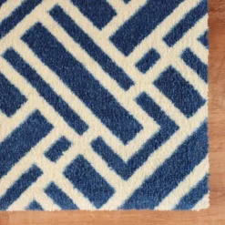 2'x3' ColorStar Deco Grid Door Mat Navy - Bungalow Flooring -Safavieh Outlet Store GUEST aabbd1a2 74e7 433f 8797 5adfa22a2336