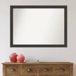 42" X 31" Non-Beveled Rustic Plank Espresso Narrow Wall Mirror - Amanti Art -Safavieh Outlet Store GUEST abd3be60 33ca 4a5f 8677 170699c3fa6d