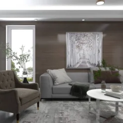 Canvas Landscape Trees Framed Wall Art With Silver Frame White - Olivia & May -Safavieh Outlet Store GUEST abd62036 5306 4c51 b9c1 ebbaffbabb07