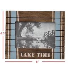 Blue Stripe 4x6 Inch "Lake Time" Wood Decorative Picture Frame - Foreside Home & Garden -Safavieh Outlet Store GUEST acc0dd36 6ea8 40d3 85e0 d68e2829c87c