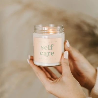 Sweet Water Decor Self Care Pink And Mint Label 9oz Clear Jar Soy Candle 3 Sweet Water Decor Self Care Pink And Mint Label 9oz Clear Jar Soy Candle - Image 3