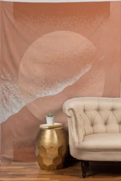 Lola Teracotta Minimalistic Teracotta Grainy Tapestry - Society6