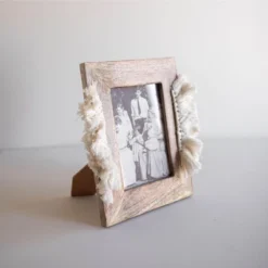 5x7 Inches White Wood, Cotton & Glass Photo Frame - Foreside Home & Garden -Safavieh Outlet Store GUEST af9259c6 d6fe 4673 8a29 7ea83630215b