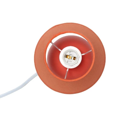 8.66" 2pk Petite Ceramic Orb Base Bedside Table Lamps With Matching Tapered Drum Shade Orange - Creekwood Home 6 8.66" 2pk Petite Ceramic Orb Base Bedside Table Lamps With Matching Tapered Drum Shade Orange - Creekwood Home - Image 6