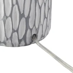 360 Lighting Patrick Modern Coastal Table Lamp With Round Riser 27 1/4" Tall Gray White Wash Ceramic Drum Fabric Shade For Bedroom Living Room Home -Safavieh Outlet Store GUEST b0fea586 ba5d 4903 b57d 54494be25fe9