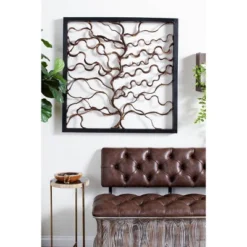 Wood Tree Branch Wall Decor With Black Frame Brown - Olivia & May -Safavieh Outlet Store GUEST b12c0740 e24f 4035 a46b 8919b08db255