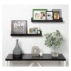 24" X 3.3" 2pc Decorative Wall Shelf Set Black - Uniek