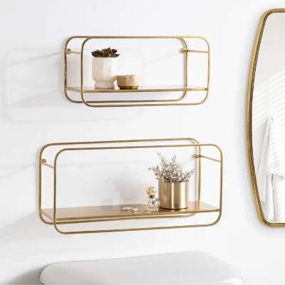 21" X 10" (Set Of 2) Emerline Decorative Wall Shelves Set Gold - Kate & Laurel All Things Decor 6 21" X 10" (Set Of 2) Emerline Decorative Wall Shelves Set Gold - Kate & Laurel All Things Decor - Image 6