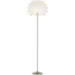 Possini Euro Design Modern Floor Lamp 63" Tall Brushed Steel White Orb Petal Flower Shade Dimmable For Living Room Reading Bedroom Office -Safavieh Outlet Store GUEST b65ab1c4 bbbb 4851 984a 599117a9076c